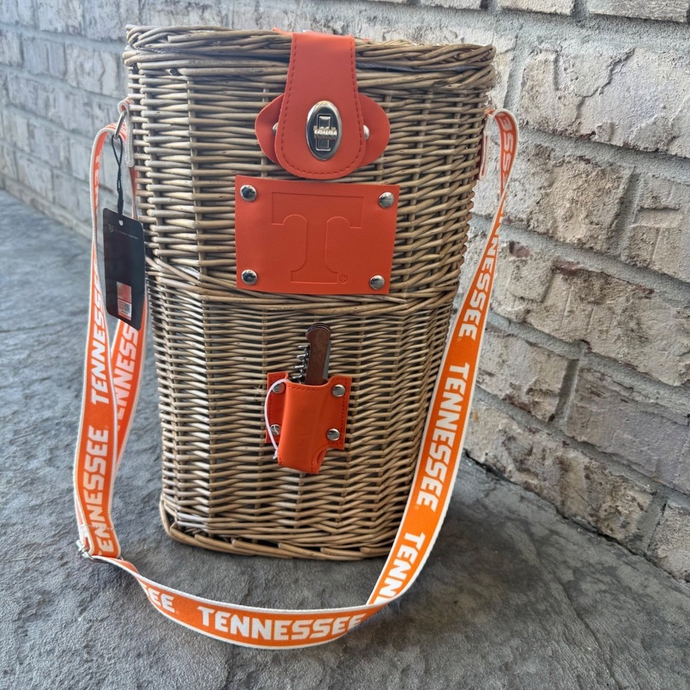 University‎ of Tennessee Wicker Double Wine Cooler Bag Insulated  NCAA NWT